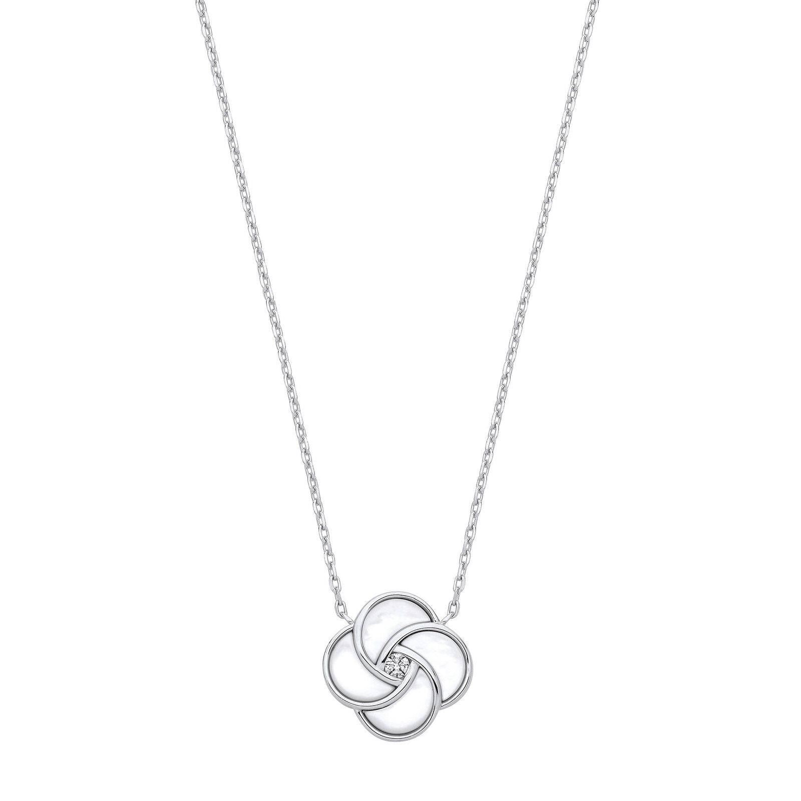 Silver White Shell Swirl Necklace - Fine Necklace - Certified Authentic - Swiss Made – Luxury Jewellery by Imperial Ti